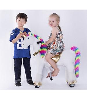 Caballo-UNICORNIO Infantil KID-HORSE "Bobbie" COLOR BLANCO, niños 3-6 años. LI-TB-2020S